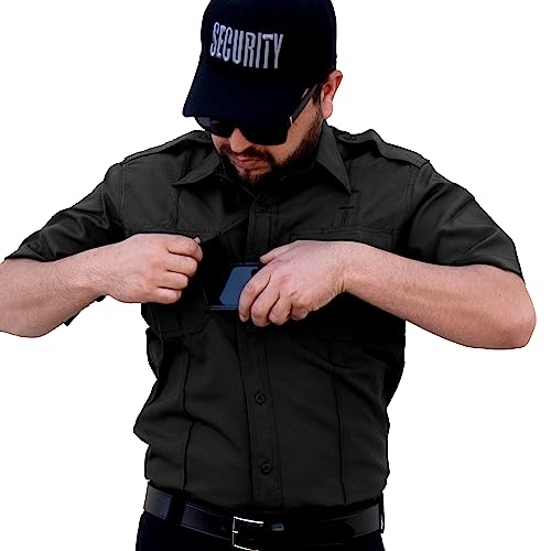 Image of First Class 100% Polyester Short & Long Sleeve Zippered Uniform Shirt 4 Pocket Hidden, Law Enforcement BDU Zipper Closure.