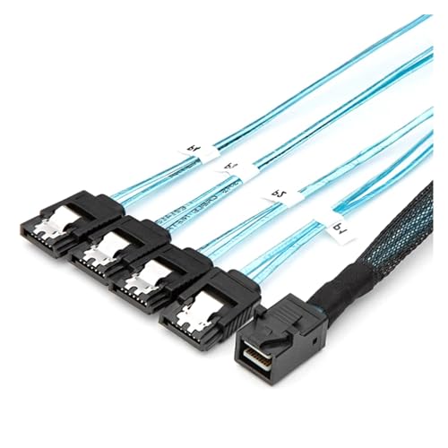 Cable adaptador HD MINI SFF8643 a 4xSATA3.0 100cm miniatura 4