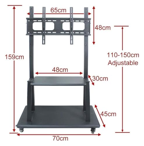 Soporte móvil para TV con ruedas y ajuste de altura miniatura 2