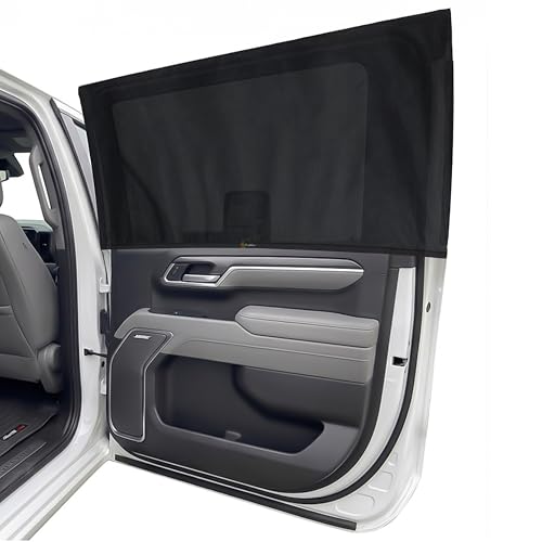 Image of EcoNour Car Window Screen Chevy Silverado /GMC Sierra 1500-3500 2019-2026 Breathable Mesh Camping Window Covers | 100% Protection from Bugs, Mosquito & UV | Baby Safe Privacy Net | Car Accessories