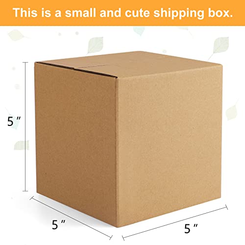 Eupako 5X5X5" Cardboard Box Mailers 25 Pack Brown Cube Corrugated Small Shipping Boxes For Mailing #TOP1
