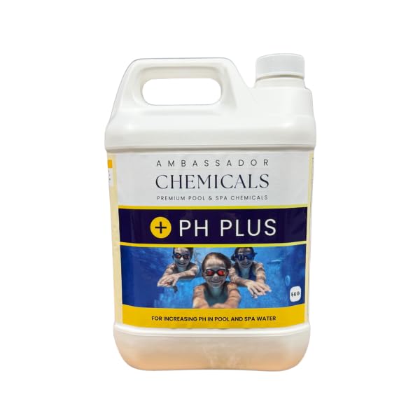Ambassador Pools & Spas pH Plus (Soda Ash/Alkali) 5kg – Pool Chemical pH Increaser and Water Balancer for Swimming Pools and Spas