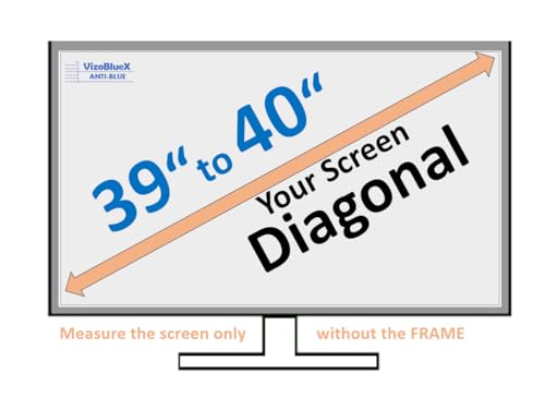 Image of VizoBlueX 40 inch Blue Light and Damage TV Screen Protector. Protection Shield & Anti-Blue Light Filter Blocking UV for LCD LED 4K OLED QLED (35.3 x 20.5 inch)