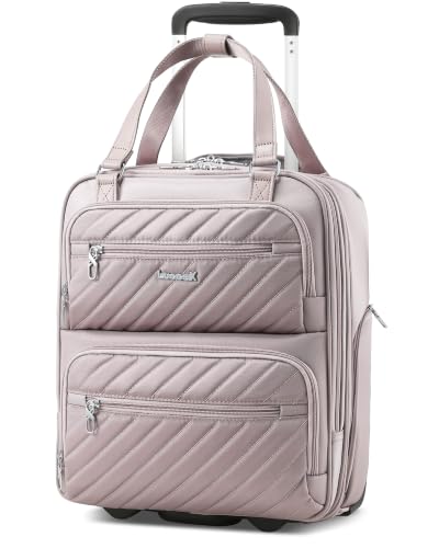 Image of LUGGEX Underseat Carry On Bag, Grey Pink, 16 inch
