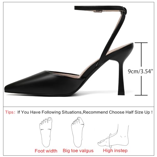 Image of Susanny Heels for Women Stiletto Closed Pointed Toe Backless Dress Shoes High Heels Sexy Kitten Pumps Wedding Guest Party Dance Prom Dressy Comfort Shoes