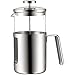 WMf Kult Cafetera francesa de émbolo (cafetera de pistón), Acero Inoxidable Mate, 1 Litro