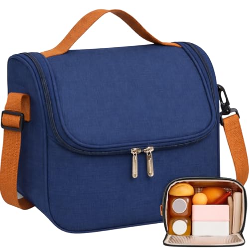 Bolsa Térmica Lancheira Com Alça Transversal Removível Para Marmitas e Lanches - Porta Refeições Moderno e Compacto de Trabalho Passeios e Academia Fitness