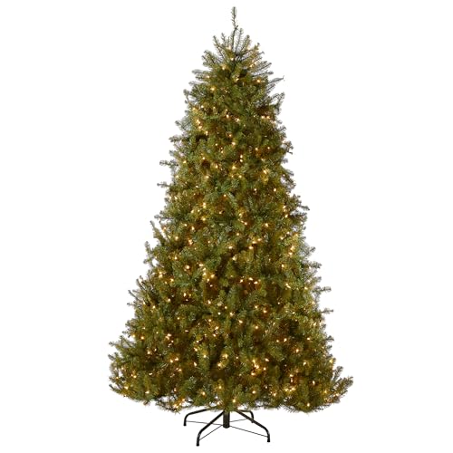 National Tree Company 6.5 ft Pre-Lit Dunhill Fir Artificial Christmas Tree, 650 Clear Lights, 1,838 Tips, Includes Stand, Green