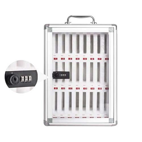 JXXPGG Multifunctional Cell Phone Locker, Durable Storage Locker with Password Lock, Wall Mounted Lockers for Employees, Portable Cell Phone Lock Box,Hanging Locker Organizer,Cell Phone Lock Box,Silv