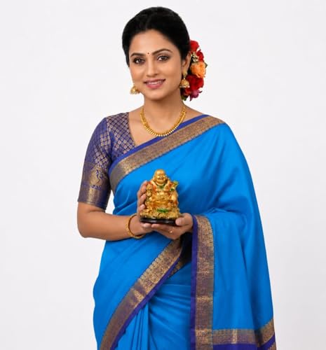 Image of Anushka Fashions Semi Mysore Crepe Silk Saree with 2D Pattern, Contrast Border, Rich Pallu & Blouse Piece Included, Lightweight Ethnic Wear for Festive, Party & Traditional Occasions
