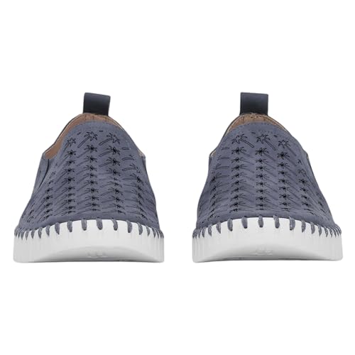 Image of Ilse Jacobsen HORNBAEK Men's Tulip140MEN |Slip-on |Boat Shoe (Grey /Blue Palm Tree, 11)