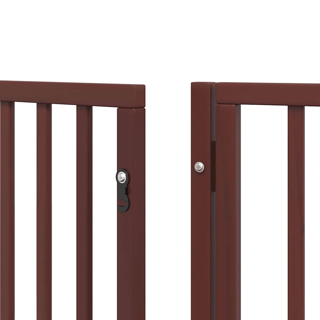 vidaXL Puerta de Perros Plegable 12 Paneles Madera álamo marrón 600 cm