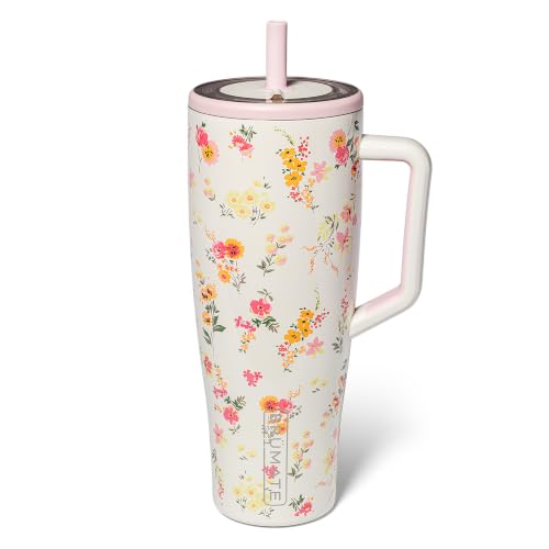 Image of BruMate Era 40 oz Tumbler with Handle & Straw | 100% Leakproof Insulated Water Bottle Tumbler with Lid & Flexible Straw | Made of Stainless Steel | Cup Holder Friendly | 40oz (Wildflower Whisper)