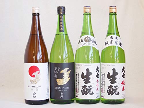 愛知×福島日本酒4本セット(金鯱酒造 極旨(愛知県) 金鯱 純米夢吟香 大七 生もと純米(福島県) 大七 生もと本醸造(福島県)) 1800ml×4本