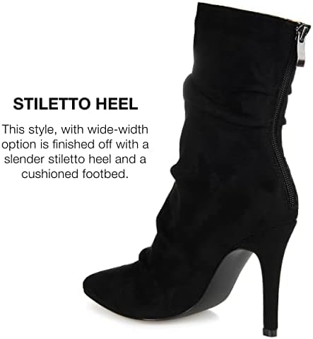 Journee Collection Womens Markie Bootie with Pointed-Toe and Slouchy Vegan Leather Details, Black, 9 | Image 3