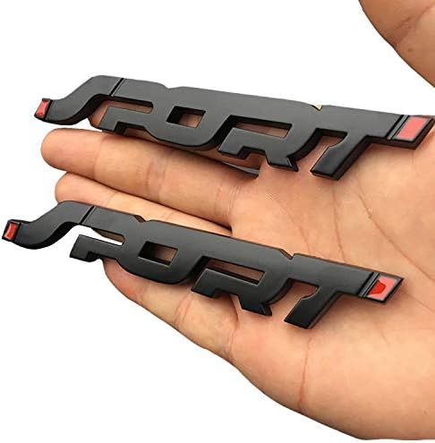 2Pack Metal Car Sport Sticker,HUAPX 3D Premium Car Side Fender Rear Trunk Emblem Logo Badge Decals Compatible for Ford/Jeep/BMW/Dodge Ram/Cadillac/Chrysler/Toyota/Nissan/Chevrolet(Black)