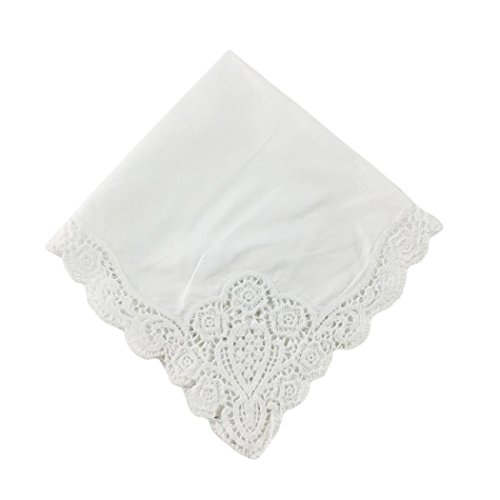 OWM Handkerchief Classic Wedding Lace Handkerchief White