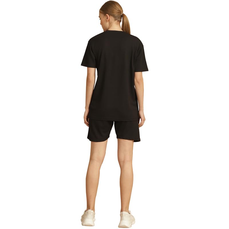 Image of Mack Jonney Solid Polyester Lycra Half sleeves Co-ord Set Trackuit For Women-P