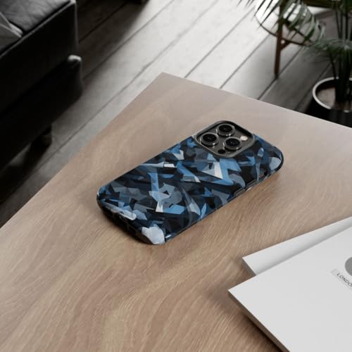 Coque rigide iPhone 14 Pro gris motif camouflage géométrique urbain brillant protection - 4