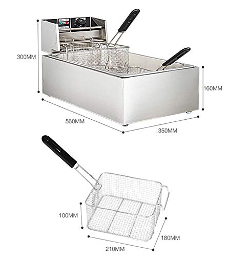Gas-Fritteuse, schwere Edelstahl-Fritteuse, mit herausnehmbarem Korb und professionellem Heizelement, Pommes Frites, für Restaurant, Fast-Food-Gebrauch – Bild 4