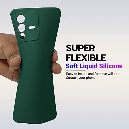 Image of LIRAMARK Silicone Soft Back Cover Case for V23 Pro (5G) / Vivo S12 Pro (5G) (Silicone Green)