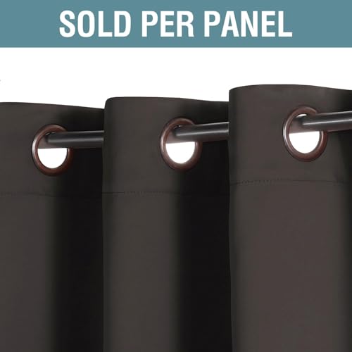 Image of H.VERSAILTEX Brown Blackout Curtains for Living Room 120 Inches Length, Blackout Curtains for Bedroom Curtains & Drapes Thermal Insulated Drapes - Chocolate Brown, 1 Panel, 52 inch W x 120 inch L