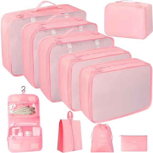 10 Pcs Set Packing Cubes – Travel Packing Organizers, Expandable Suitcase Organizer, Luggage Organizer Bags