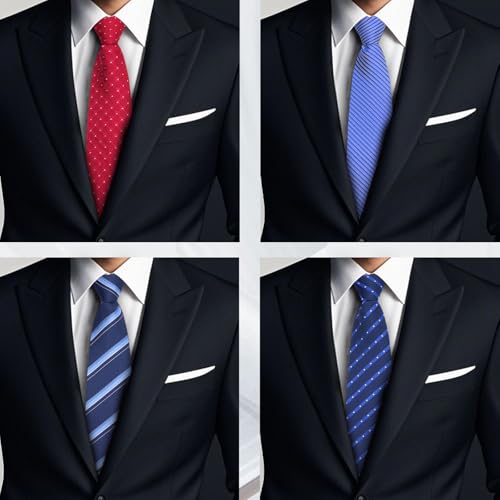Image of Mens Tie Pre-tied Adjustable Men's Neckties, Zipper Ties for Men Accessories Business Wedding Party