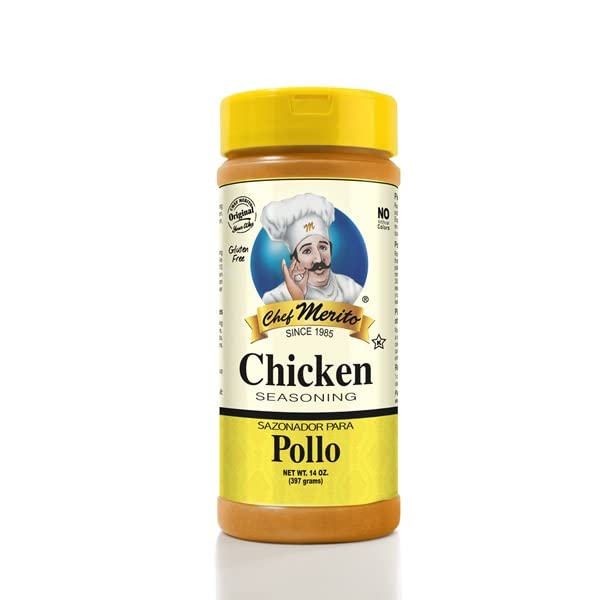 Chef Merito Condimento de pollo 14 onzas (paquete de 6)