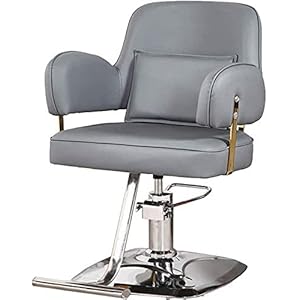Salon ligstoel voor kappers, ergonomische multifunctionele hydraulische kappersstoel, beauty-spa-uitrusting tattoo-stoel voor salon-schoonheidsproducten (kleur: grijs + zilver)