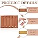 FINGERINSPIRE 50 Sets PU Leather Blank Tags 2x0.8inch Chocolate Color Rectangle Blank Leather Labels with Rivets Handmade Leather Label Embellishment Crochet Tags for Clothing Hat Scarves 0.8mm Thick