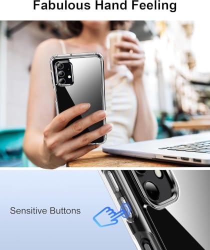 Image of ClearPC Clear Hard PC Case for Samsung Galaxy A32 4G, Anti-Yellow Transparent Back Cover, Anti-Scratch, Raised Camera Protection, Shockproof, Wireless Charging Compatible, NonYellowing (Clear)