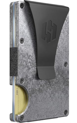 Image of Hayvenhurst Wallet for Men - Slim RFID Blocking Metal Wallet with Money Clip, Minimalist Front Pocket Credit Card Holder, Small Mens Wallet