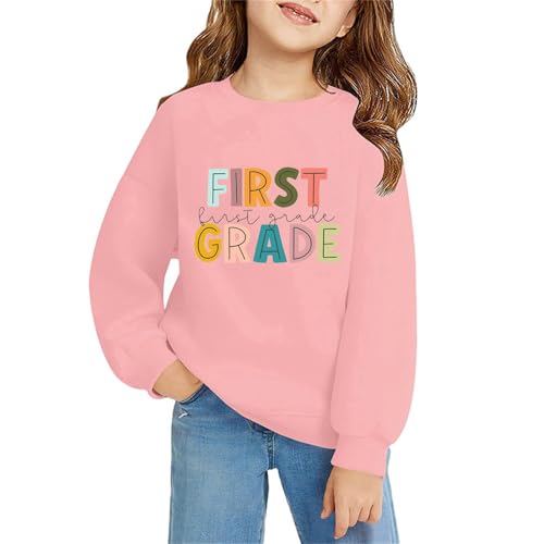 First Grade Graphic Sweatshirts Back to School Clothes First Day of School Long Sleeve Crewneck Y2K Vintage Tee Tops
