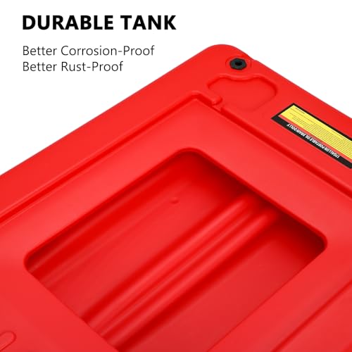 Image of GarveeTech 18 gal Oil Drain Pan, Low Profile Oil Drain Pan with Pump, Oil Change Pan with T Foldable Hand and Wheels, 8 ft Hose Oil Drain Cart for Car, SUV, Trucks