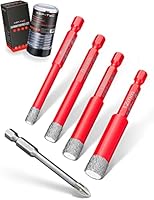 KSP-TEC® | Fliesenbohrer Set - 6,8,10,12mm | zum Bohren von Fliesen, Glas, Marmor, Granit uvm. - Keramikbohrer für harte | verpackt in einer praktischen Drehbox (Diamant Bohrer 5tlg.)