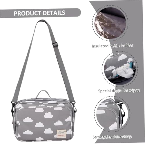 Bolsa de pañales para cochecito ideal para paseos diarios con múltiples bolsillos y correa Gcroet 3