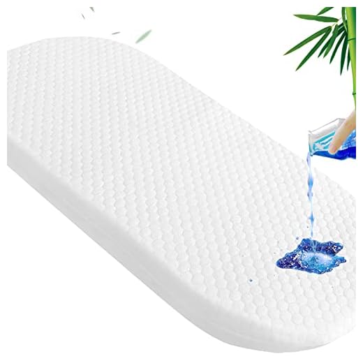 Baby Bassinet Mattress Pad with Waterproof Viscose Made from Bamboo Cover 16" x 32", Breathable Ultra Soft Oval Bassinet Mattress Pad, Fit Many Cradle Brand and Style, for Moses Basket