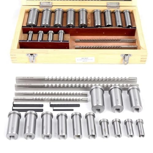 Industrial Tools Metric Size Broaching Cutter Collared Bushing Shim Set, 22 Pcs Keyway Broach Kit, Metric Size Broach Sleeve Shim Set for Lathe Keyway Size B-4mm,B-5mm,C-6mm,C-8mm 3 Industrial Tools Metric Size Broaching Cutter Collared Bushing Shim Set, 22 Pcs Keyway Broach Kit, Metric Size Broach Sleeve Shim Set for Lathe Keyway Size B-4mm,B-5mm,C-6mm,C-8mm - Image 3