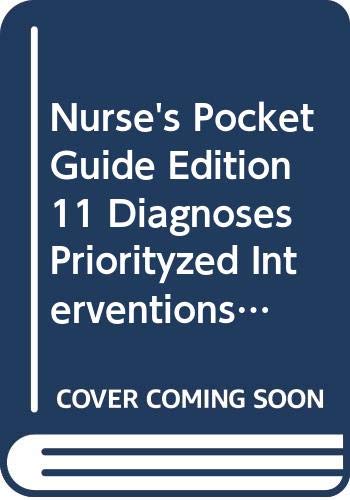 Nurse's Pocket Guide Edition 11 Diagnoses Priorityzed Interventions and Rationales by Doenges Moorhouse Murr (2008) Paperback