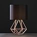 MiniSun - Pair of Modern Copper Metal Basket Cage Bed Side Table Lamps with a Black Fabric Shade