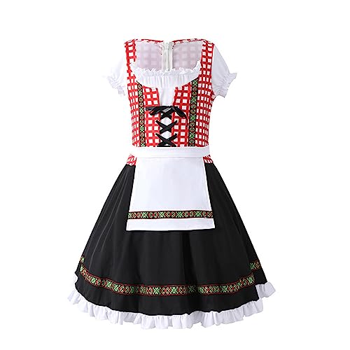 Vestido Oktoberfest niñas pequeñas estampado princesa manga corta de verano