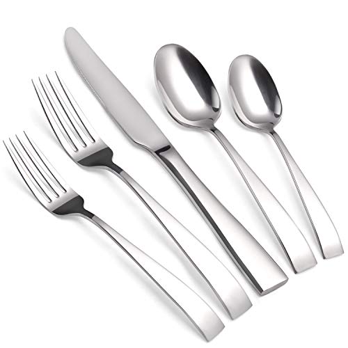 SHARECOOK Silverware Set, 20-Piece Stainless Steel Flatware Set, Kitchen Utensil Set Service