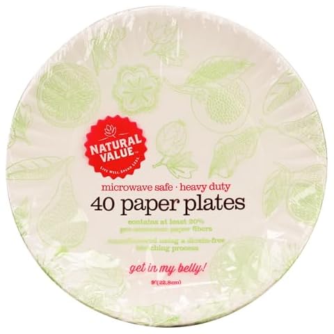 Natural Value Paper Plates 9"" 40ct 4pk, 706173020417 Cover