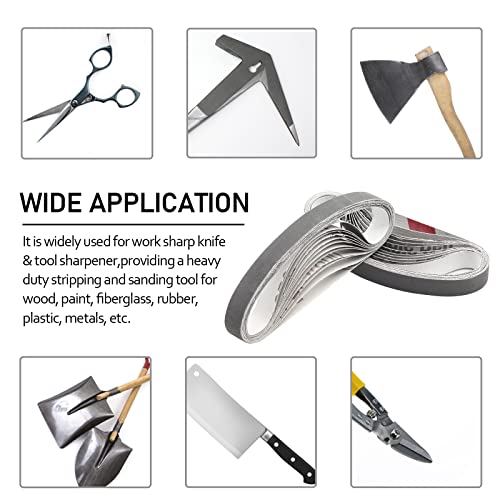 24 Pcs 1/2 X 12 Inch 800 Fine Grit Sharpening Replacement Belt Kit For Official Work Sharp Knife & Tool Sharpener (Wskts & Wskts-Kt / Mk.1 & Mk.2) #TOP5