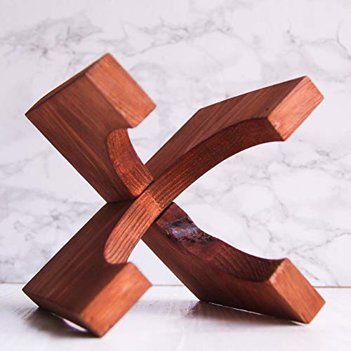 Mid Century Wood Plant Stand Indoor - Adjustable for pots from 8 to 10 Inches - Flower pedestal modern plant stool tiered - Brown hairpin plant pot holder POT NOT INCLUDED