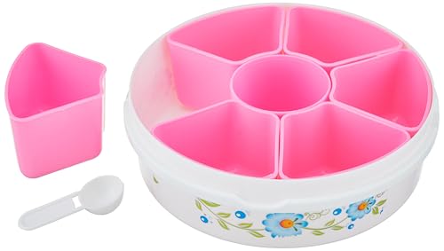 Image of HomeWiz Round Masala Box 1500ml | BPA-Free Large Airtight Masala Dabba | Food Grade Transparent Spice Container For Kitchen | Masala Container Set with Measuring Spoons | For Spices & Dry Fruits