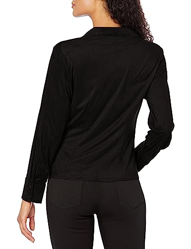 Image of Calvin Klein Women's Collar Soft Sinched Micro Suede
