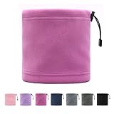 [Petasonien] ネックウォーマー ボーイズ ガールズ「3Way/防寒保暖/伸縮性/調整コード付き」ネックガード 秋冬用 通学/アウトドア/スポーツバイク/スノーボード用 子供用 男の子 女の子 (ローズレッド, S)