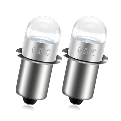 Ruiandsion Bombilla LED de actualización P13.5S 6-30V para linterna 6V 9V 12V 18V 24V,reemplazo para lámparas Ryobi Milwaukee DEWALT,antorcha,linterna,luz de trabajo Maglit,sin polaridad